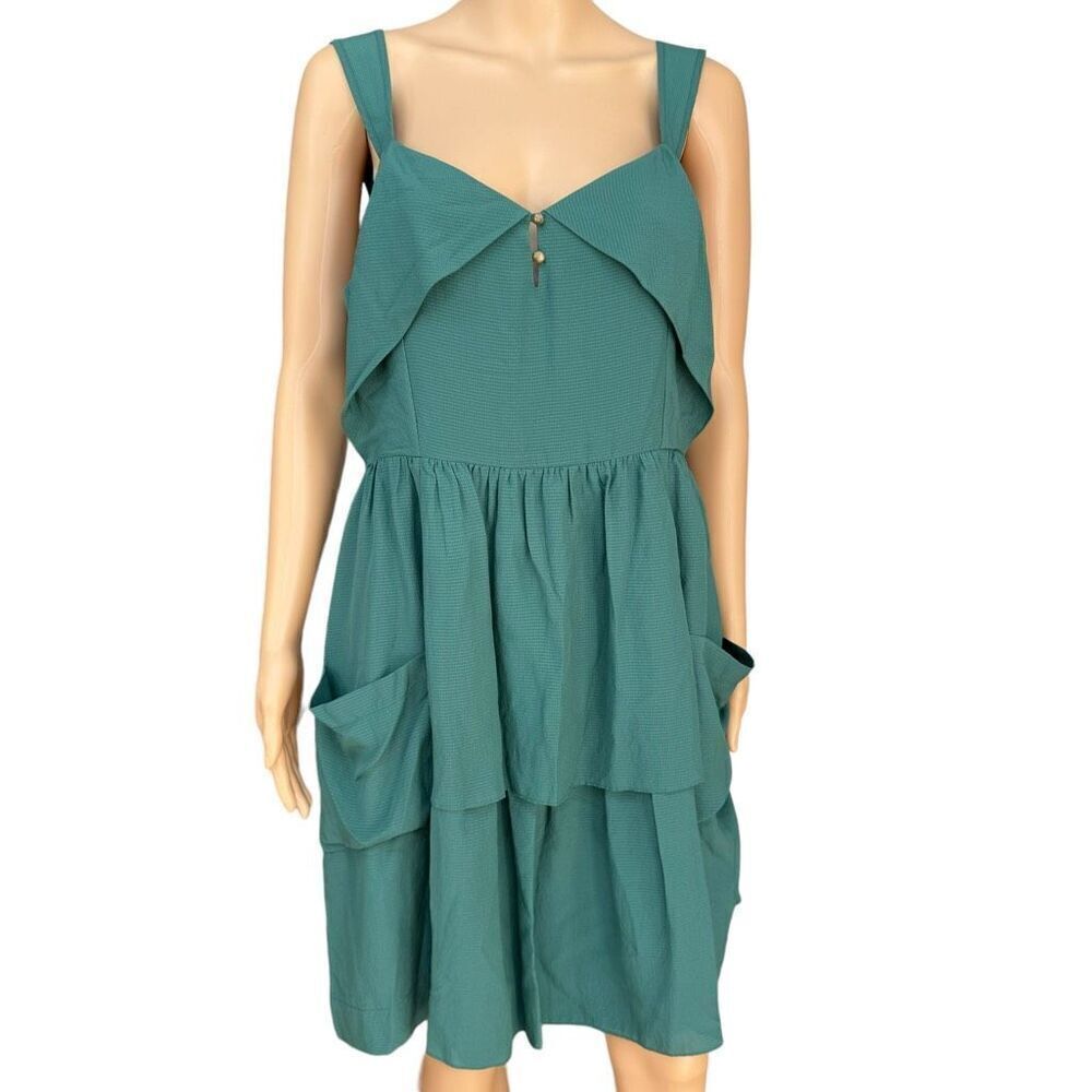 Banana Republic Heritage Collection Green 100% silk flowy dress 12